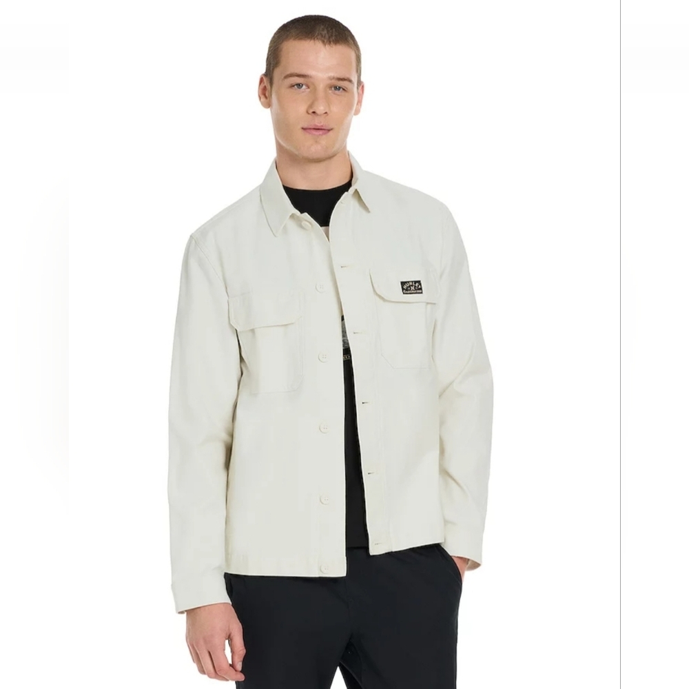 Men's Classic Cream Canvas Shirt Jacket